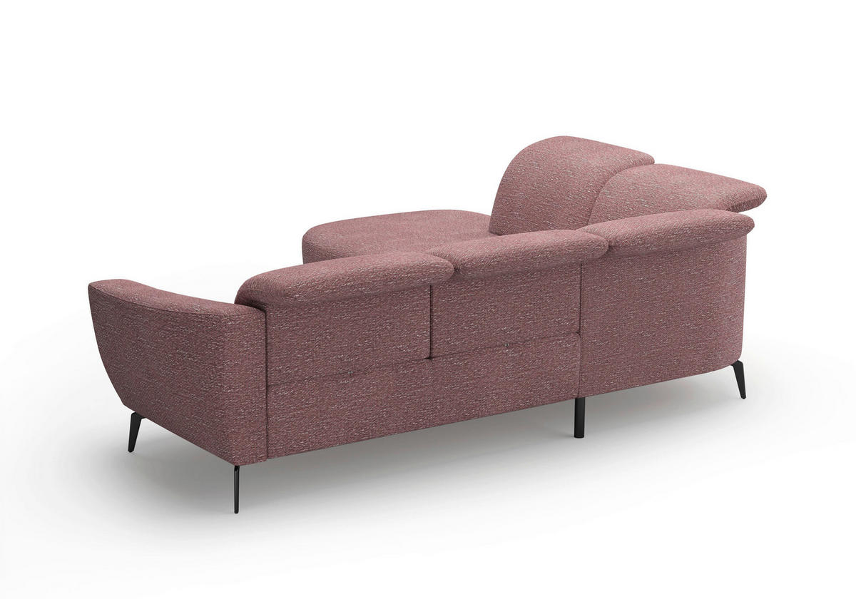 ECKSOFA in Chenille Aubergine  267/300 cm  - Aubergine/Schwarz, KONVENTIONELL, Textil/Metall (267/300cm) - Sit & More