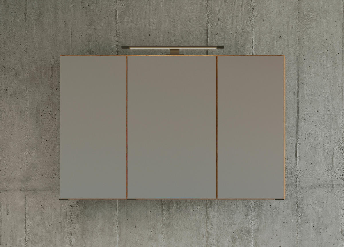 SPIEGELSCHRANK 100/64/20 cm  - Eichefarben, MODERN, Glas/Holzwerkstoff (100/64/20cm) - Held