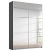 SCHWEBETÜRENSCHRANK 131/210/59 cm 2-türig Silberfarben, Graphitfarben  - Silberfarben/Alufarben, MODERN, Glas/Holzwerkstoff (131/210/59cm) - Rauch Möbel
