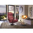 RELAXSESSEL Echtleder - Weinrot/Alufarben, Design, Leder/Metall (82/107/91cm) - Valdera