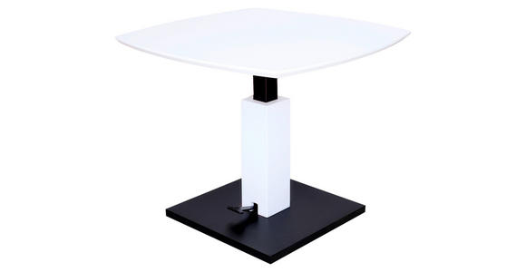 COUCHTISCH 80/80/47-66 cm quadratisch Schwarz, Weiß - Schwarz/Weiß, Design, Holzwerkstoff/Metall (80/80/47-66cm) - Novel