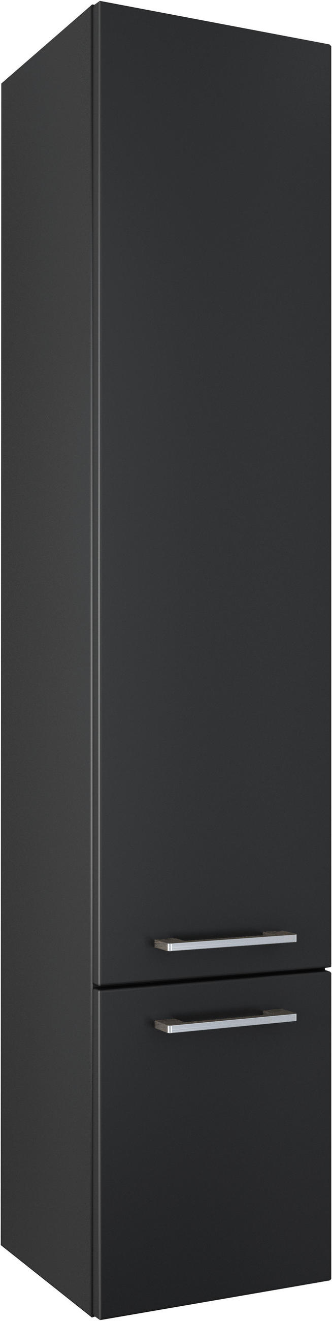 HOCHSCHRANK 35/168/35 cm  - Chromfarben/Schwarz, Basics, Glas/Holzwerkstoff (35/168/35cm)
