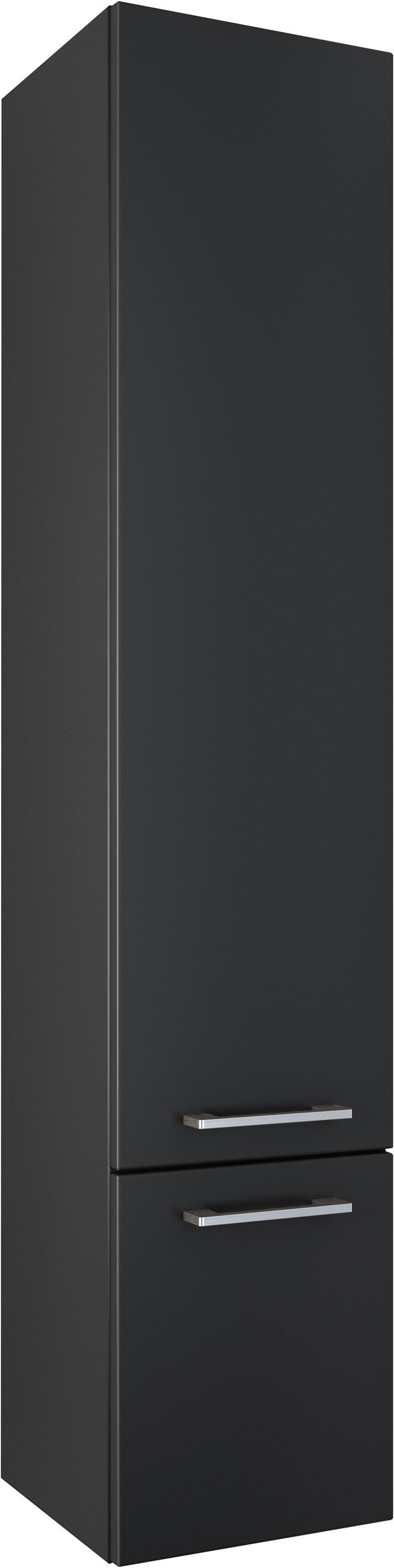 HOCHSCHRANK 35/168/35 cm  - Chromfarben/Schwarz, Basics, Glas/Holzwerkstoff (35/168/35cm)