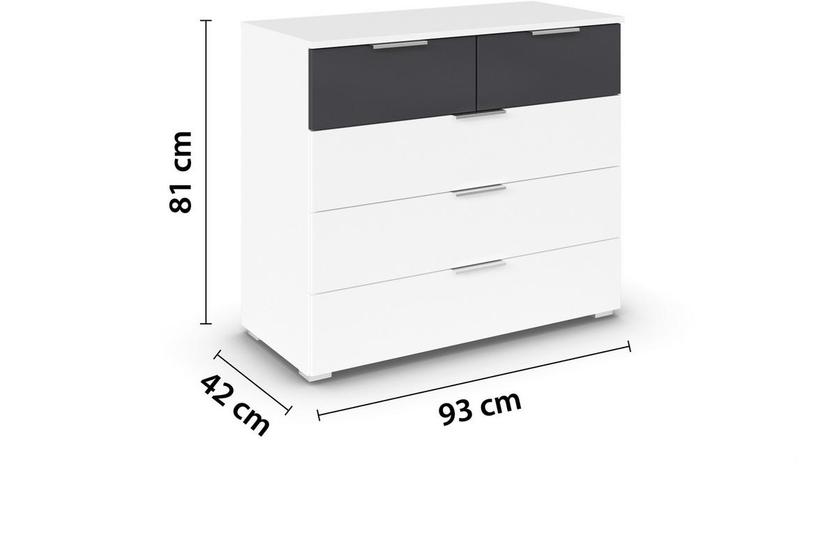 KOMMODE 93/81/42 cm  in Weiss, Dunkelgrau  - Weiss/Dunkelgrau, Modern, Holzwerkstoff/Metall (93/81/42cm) - Boxxx
