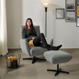 SESSEL in Bouclé Grau  - Schwarz/Grau, Design, Textil/Metall (60/94/86cm) - Dieter Knoll