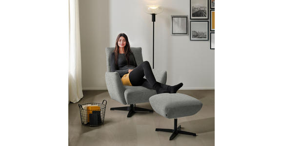 SESSEL in Bouclé Grau  - Schwarz/Grau, Design, Textil/Metall (60/94/86cm) - Dieter Knoll