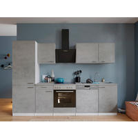 KÜCHENBLOCK 280 cm   in Grau, Weiß  - Edelstahlfarben/Weiß, Basics, Holzwerkstoff/Metall (280cm) - Respekta