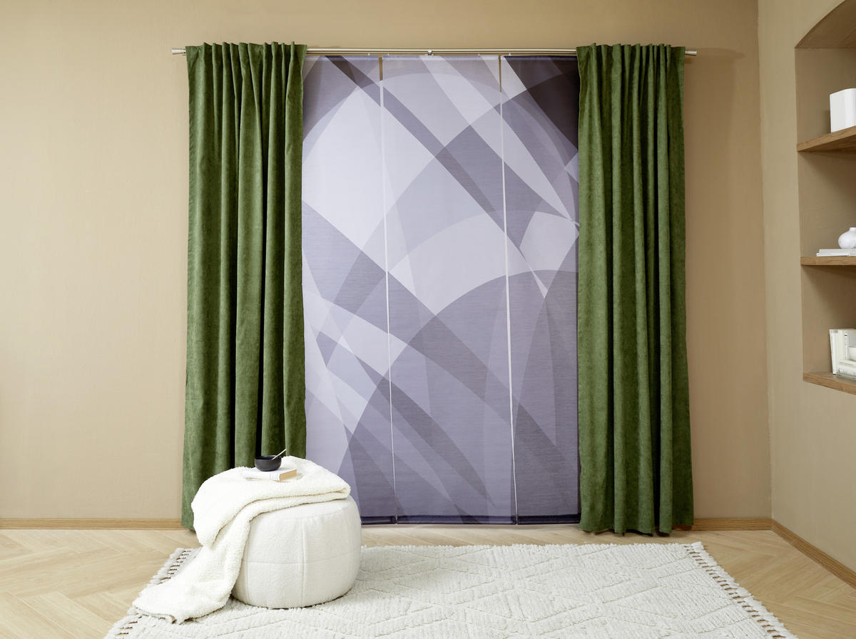 PANELGARDIN  - silver/antracit, Design, textil (60/245cm) - Novel