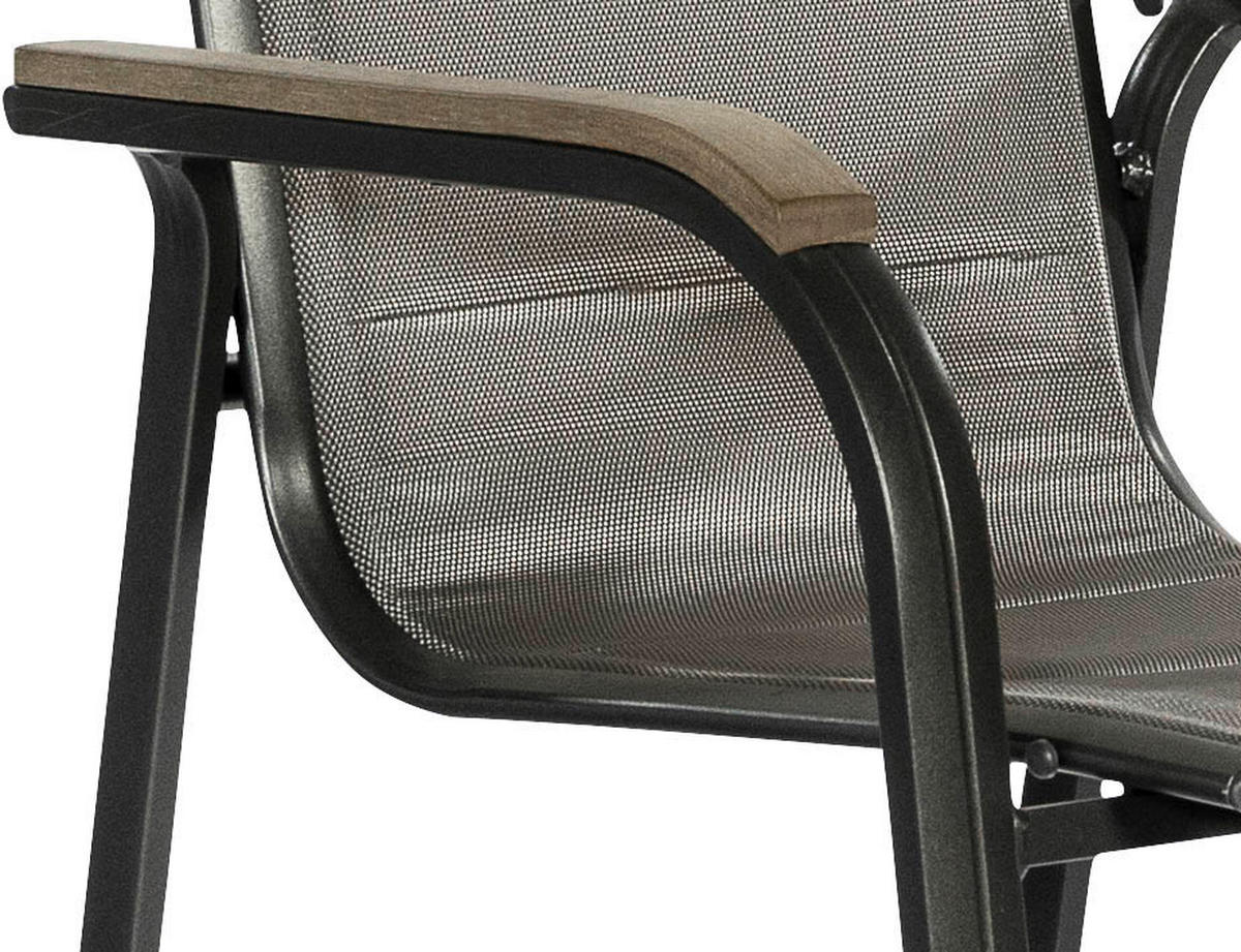 STAPELSESSEL in Metall, Textil Braun, Graphitfarben  - Graphitfarben/Braun, KONVENTIONELL, Textil/Metall (60/108/74cm) - Gardenson