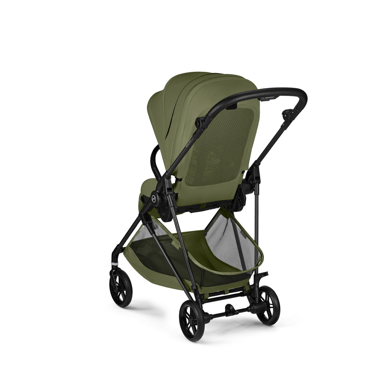 KINDERWAGEN  Melio Carbon  Moss Green  - Khaki/Schwarz, Basics, Textil/Metall (82-91/49/96,5 - 107cm) - cybex GOLD