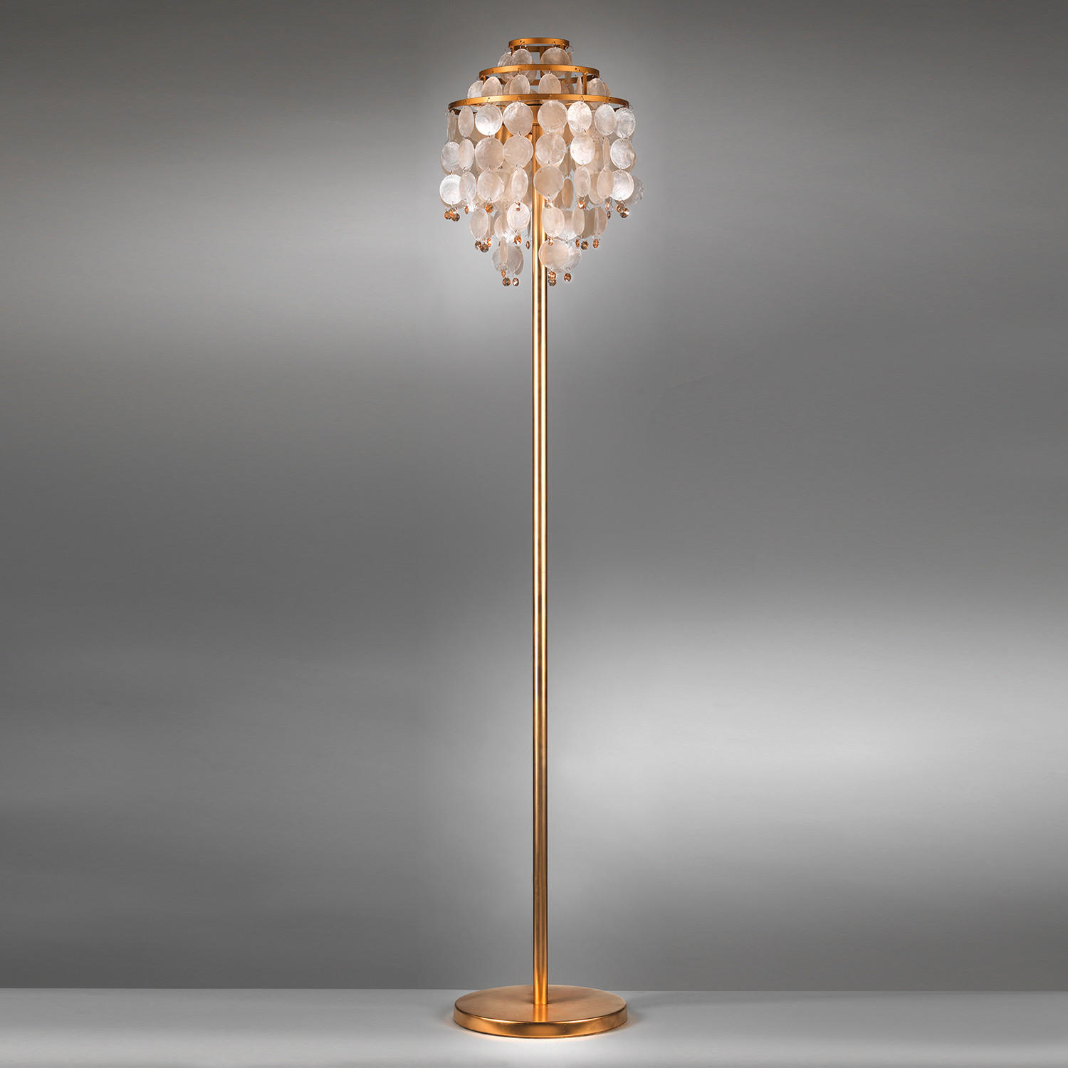 STEHLEUCHTE 30/30/167 cm    - Beige/Goldfarben, KONVENTIONELL, Naturmaterialien/Kunststoff (30/30/167cm)