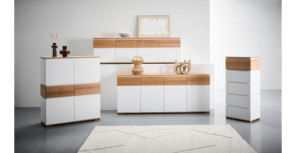 SIDEBOARD in 190/80/40 cm - Eichefarben/Weiß, KONVENTIONELL, Holz/Holzwerkstoff (190/80/40cm) - Novel