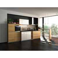 EINBAUKÜCHE  - Erlefarben/Weiß, Design, Glas/Holz - Team 7