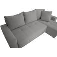 ECKSOFA inkl. Funktion Grau Cord  - Schwarz/Grau, Design, Kunststoff/Textil (248/146cm) - Xora