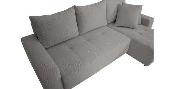 ECKSOFA inkl. Funktion Grau Cord  - Schwarz/Grau, Design, Kunststoff/Textil (248/146cm) - Xora