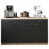 KÜCHENUNTERSCHRANK 150/85/60 cm  in Schwarz, Eichefarben  - Eichefarben/Silberfarben, Basics, Holzwerkstoff/Metall (150/85/60cm) - Respekta