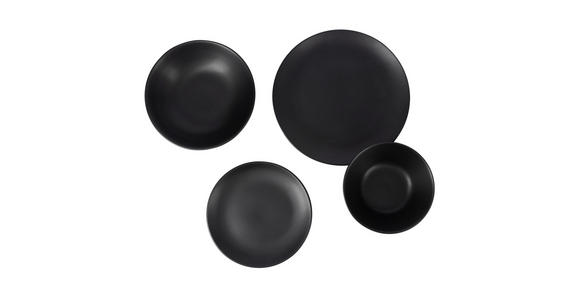 TAFELSERVICE Schwarz 16-teilig - Schwarz, LIFESTYLE, Keramik - Novel