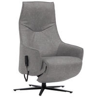 RELAXSESSEL in Leder Hellgrau  - Anthrazit/Hellgrau, Design, Leder/Metall (70/85/112cm) - Himolla Komfortklass
