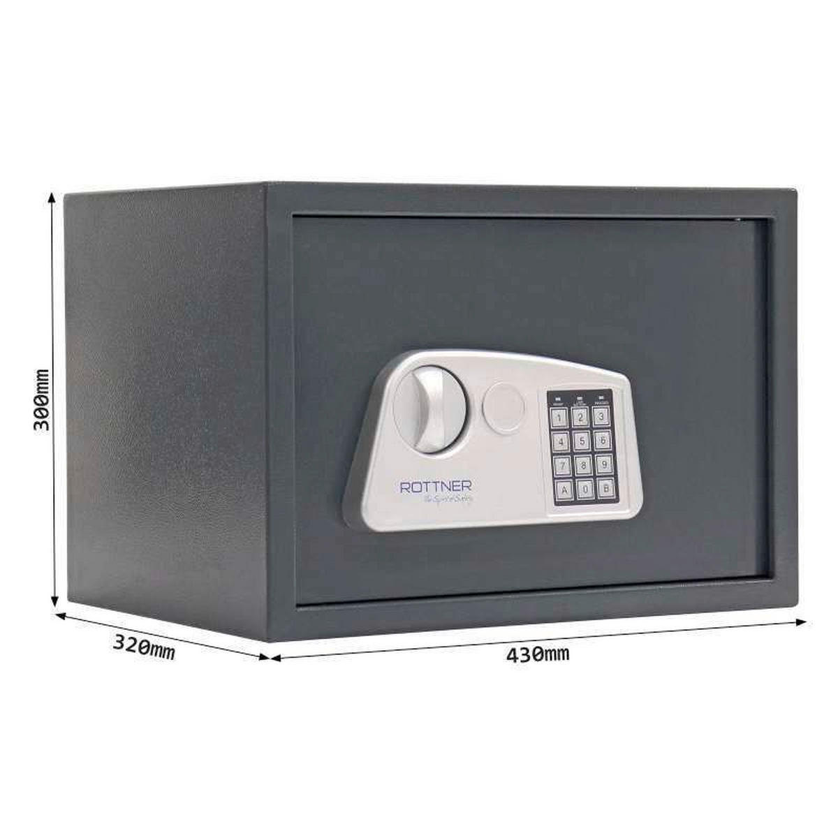 TRESOR - Anthrazit, KONVENTIONELL, Metall (43/30/32cm) - ROTTNER