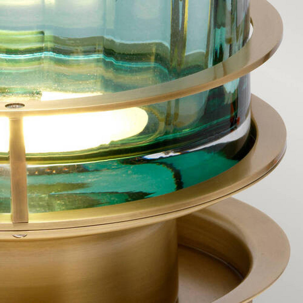 TISCHLEUCHTE - Messingfarben/Grün, Konventionell, Glas/Metall (17.1/36.4cm) - Elstead Lighting