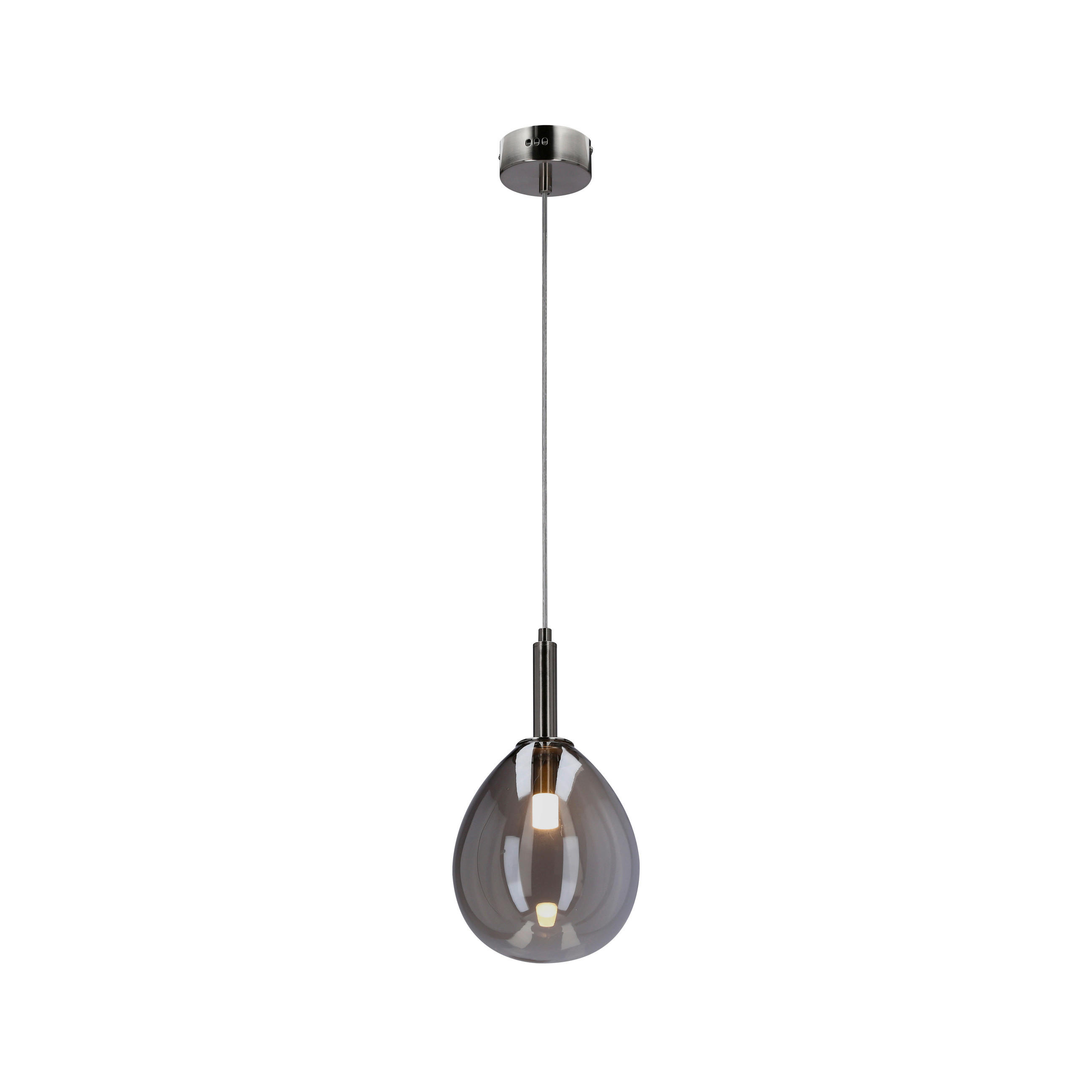 LED-HÄNGLAMPA Lukka 18/18/115 cm  - kromfärg/silver, Design, metall/glas (18/18/115cm)