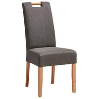 STUHL Webstoff Grau Buche massiv  - Naturfarben/Grau, MODERN, Holz/Textil (46/101/62cm) - Livetastic