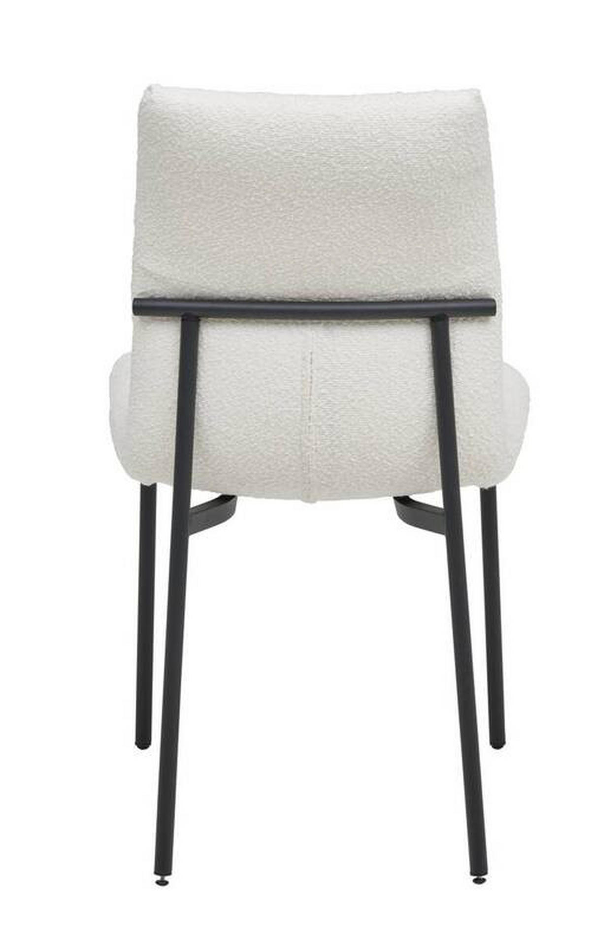 STUHL  in Eisen Bouclé  - Beige/Schwarz, Modern, Textil/Metall (50/85/62cm) - Hom`in
