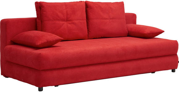 SCHLAFSOFA in Textil Rot - Rot/Schwarz, Design, Kunststoff/Textil (208/73-90/102cm) - Hom`in