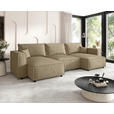 WOHNLANDSCHAFT Beige Webstoff  - Beige/Schwarz, MODERN, Kunststoff/Textil (153/350/153cm) - Xora