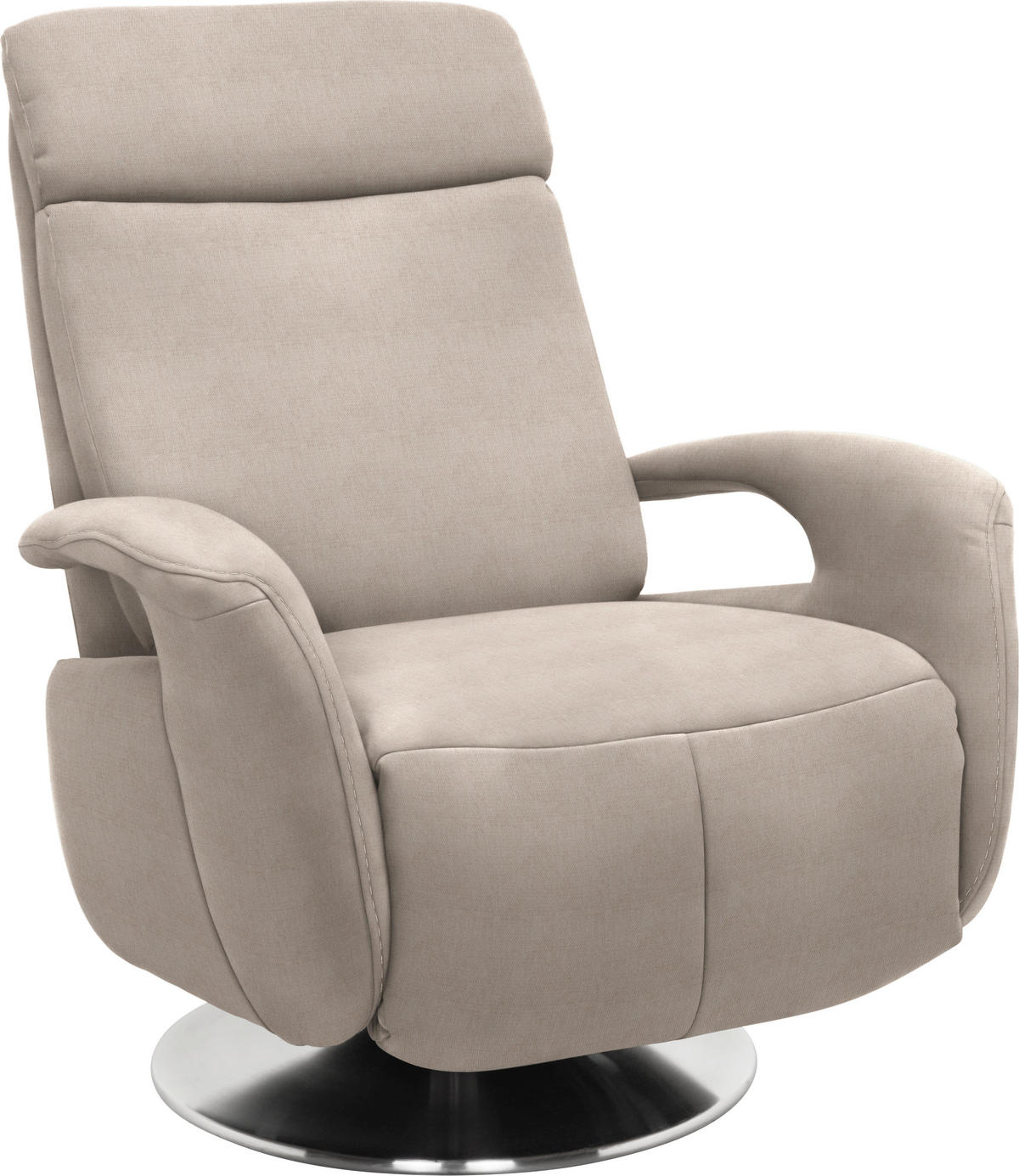 RELAXSESSEL Textil Beige  - Edelstahlfarben/Beige, Konventionell, Textil/Metall (84/109/88cm) - Beldomo System