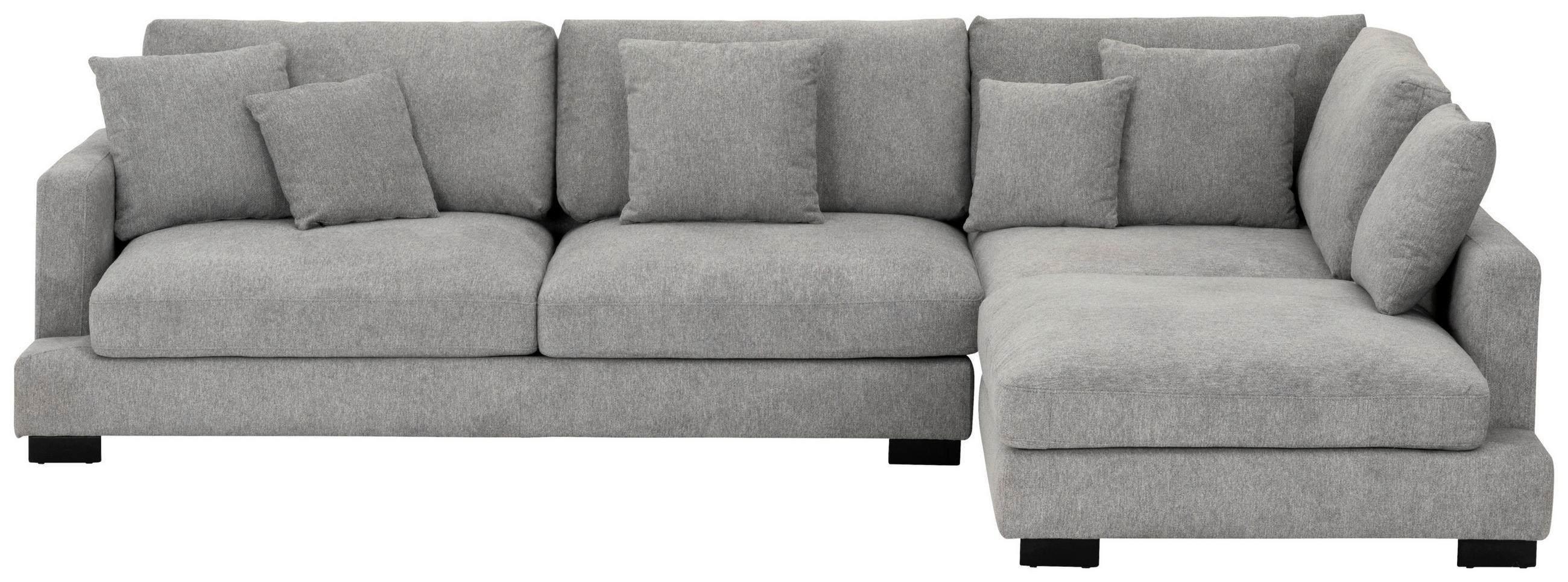 ECKSOFA Grau Webstoff  - Schwarz/Grau, Design, Textil/Metall (323/212cm) - Livetastic