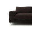 ECKSOFA  in Flachgewebe Mokka  253/177 cm  - Schwarz/Mokka, Design, Textil/Metall (253/177cm) - Dieter Knoll