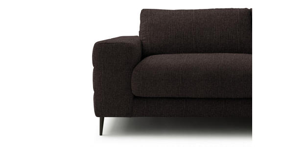 ECKSOFA  in Flachgewebe Mokka  253/177 cm  - Schwarz/Mokka, Design, Textil/Metall (253/177cm) - Dieter Knoll