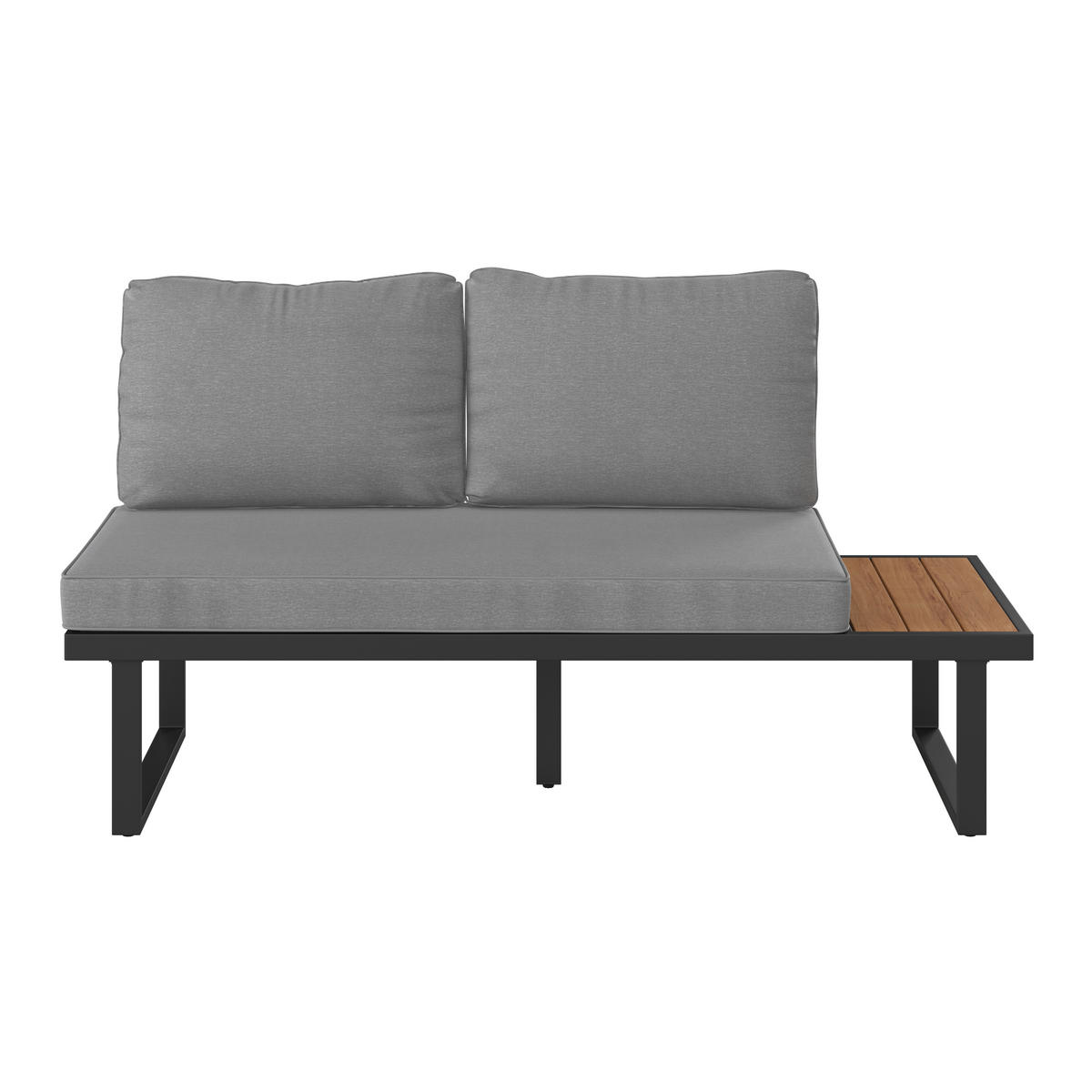 DINING-LOUNGESET Akazie vollmassiv Stahl  - Schwarz/Naturfarben, MODERN, Holz/Metall (152/58/67cm) - Ambia Garden
