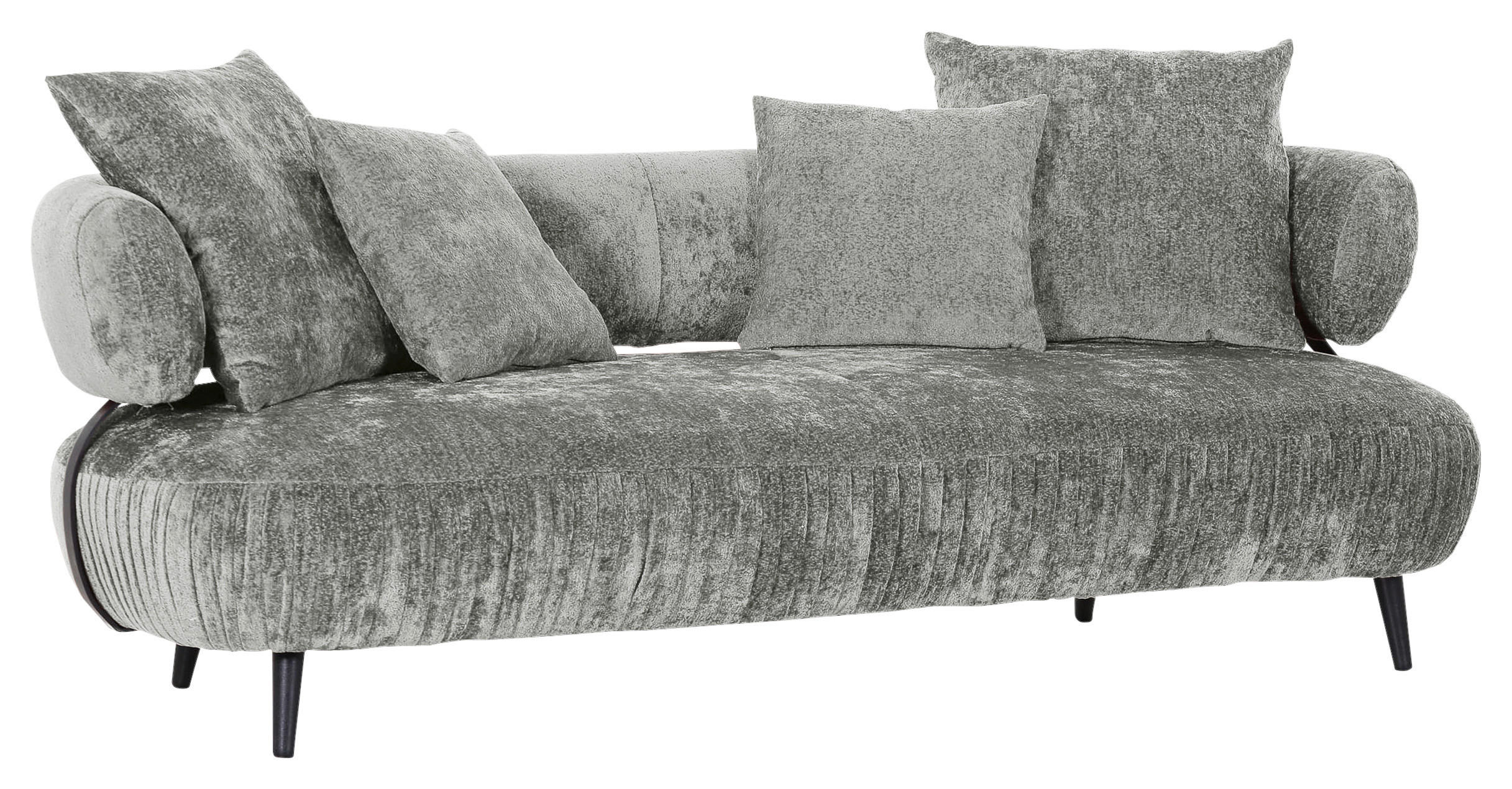 BIGSOFA in Chenille Grau  - Schwarz/Grau, Design, Holz/Textil (245/85/110cm) - Landscape