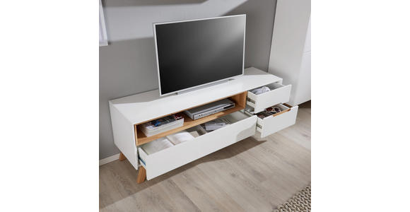 TV-ELEMENT 153/54,5/41 cm - Eichefarben/Weiß, Design, Holz/Holzwerkstoff (153/54,5/41cm) - Hom`in