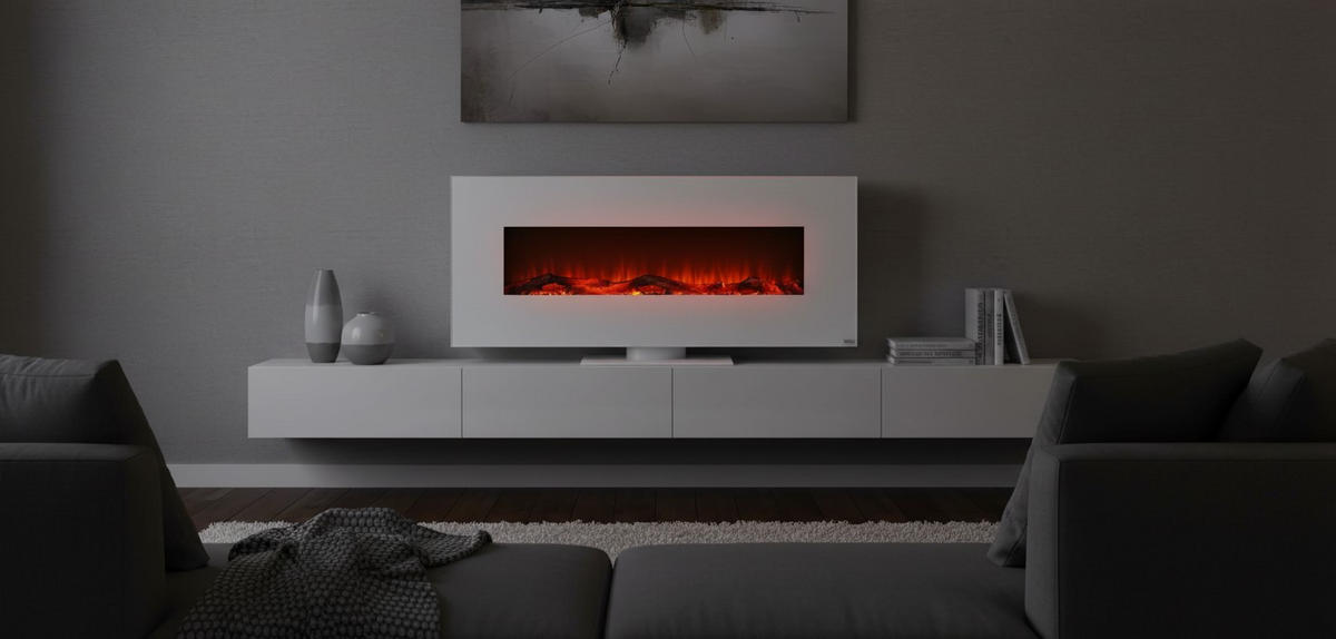 ELEKTROKAMIN - Weiß, Design, Glas/Holzwerkstoff (128/55/14cm) - Xora