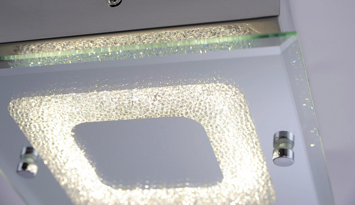 WANDLEUCHTE LISA Lisa 18/18/5,8 cm   - Chromfarben, KONVENTIONELL, Glas/Metall (18/18/5,8cm)