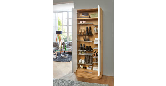 GARDEROBE 6-teilig in 250/195/40 cm - Eichefarben/Anthrazit, Design, Glas/Holz (250/195/40cm) - Novel