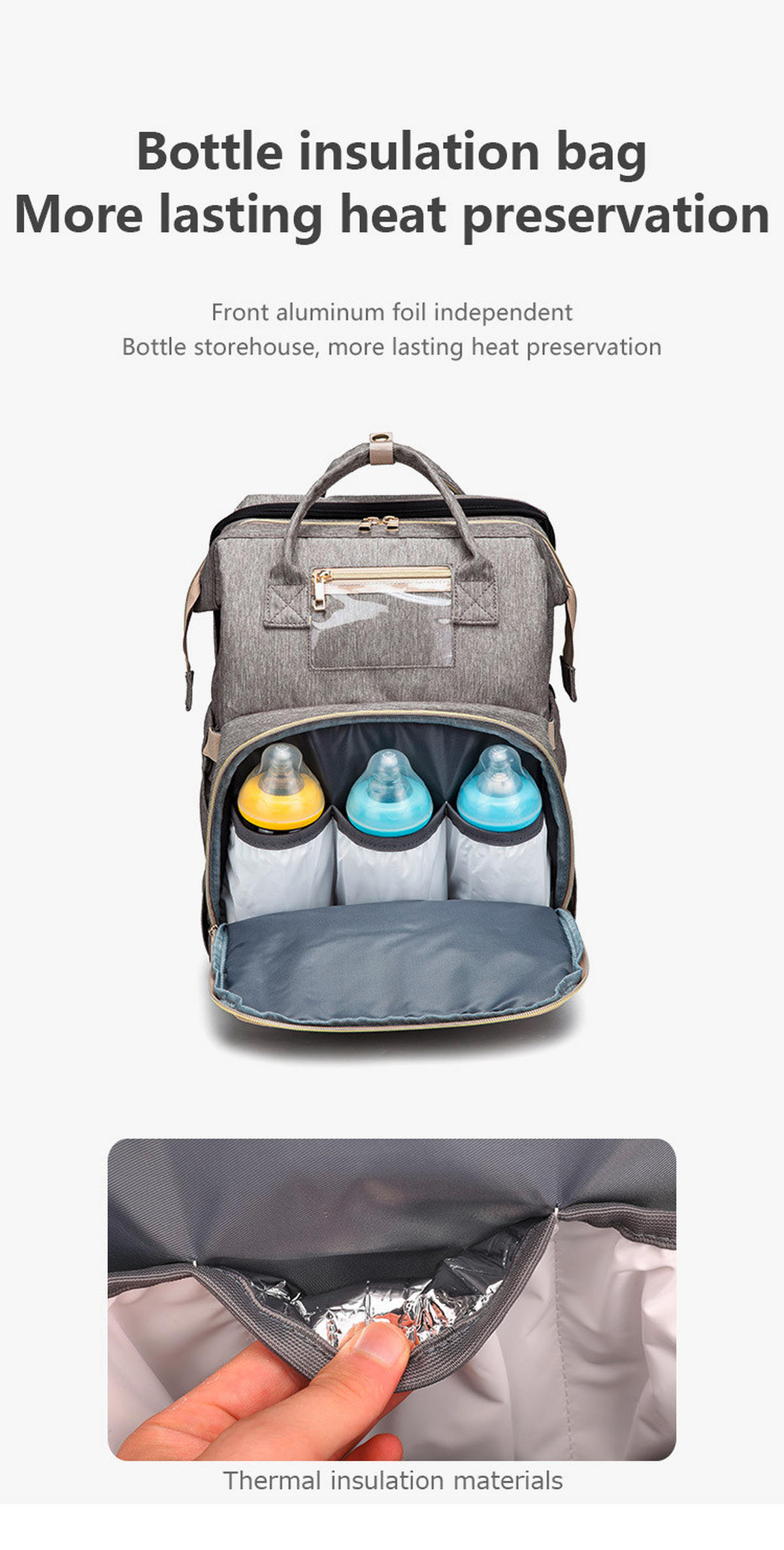 WICKELRUCKSACK Stella Bag Premium  - Grau, Basics, Textil (30/40/21cm)