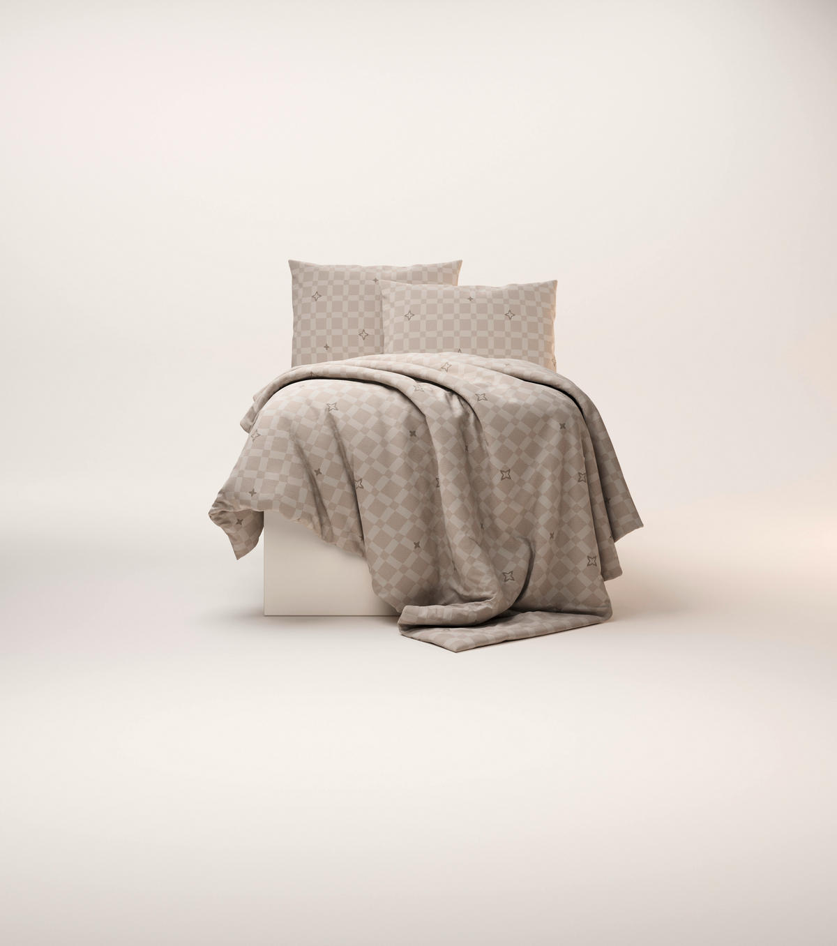 BETTWÄSCHESET Satin 160/210 cm  65 cm/100 cm  - Creme, Design, Textil (160/210cm) - Ambia Home