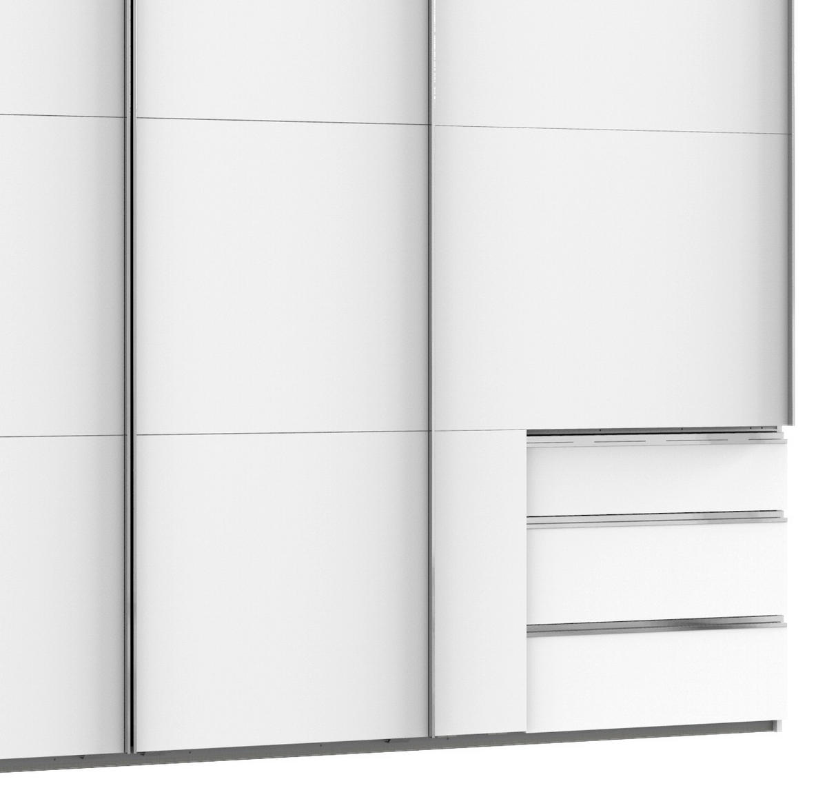 SCHWEBETÜRENSCHRANK  in Weiß  - Chromfarben/Weiß, Basics, Holzwerkstoff/Metall (350/216/65cm) - MID.YOU
