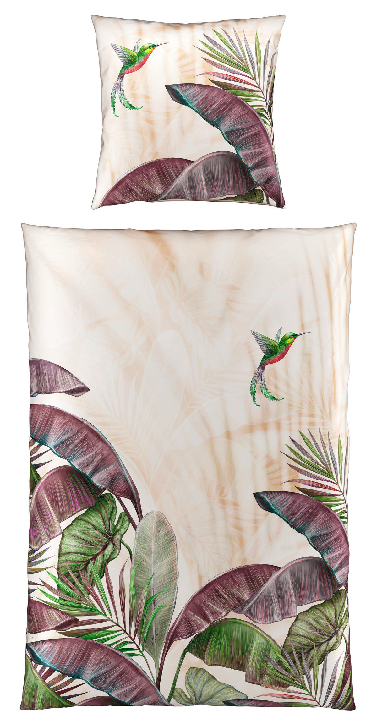 WENDEBETTWÄSCHE JUNGLE PARADISE Satin 135/200 cm  - Mauve, KONVENTIONELL, Textil (135/200cm) - Esposa