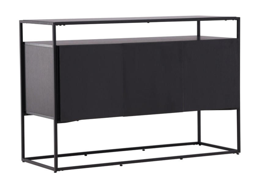 Livetastic Sideboard Schwarz 120x80x45 cm