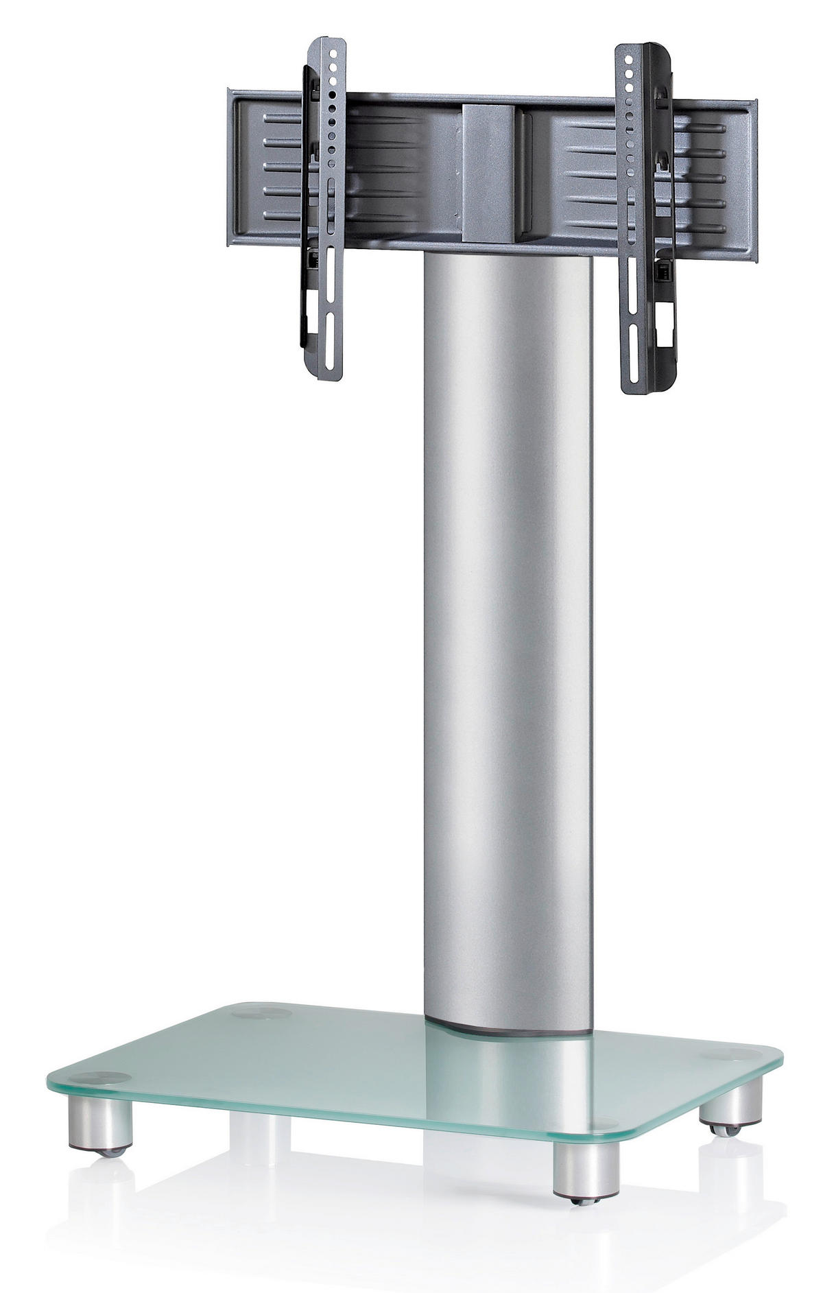 TV-RACK Metall, Glas Silberfarben  - Silberfarben, KONVENTIONELL, Glas/Metall (60/100/44cm) - MID.YOU