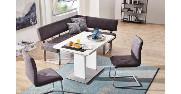 SCHWINGSTUHL Mikrofaser Anthrazit, Silberfarben - Edelstahlfarben/Anthrazit, Design, Textil/Metall (46/93/57cm) - Dieter Knoll