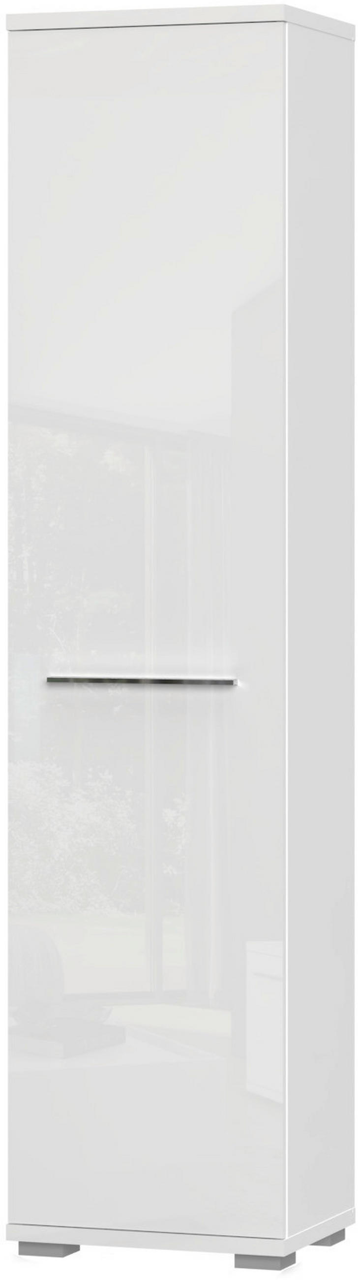 GARDEROBNA OMARA bela, visoki sijaj - bela/visoki sijaj, Moderno, umetna masa/leseni material (46/194/36cm) - Voleo