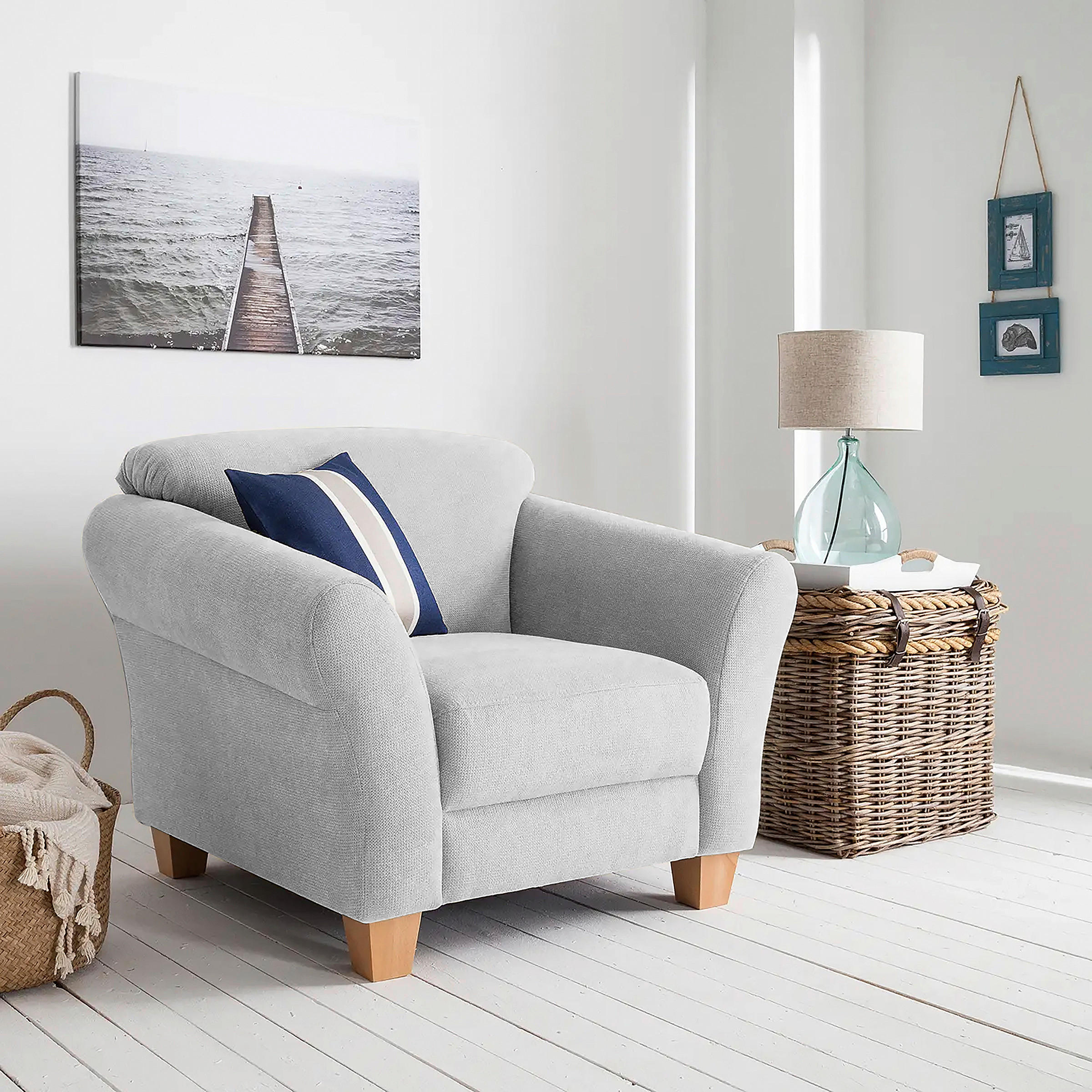 Sit & More KŘESLO, textil, barvy stříbra