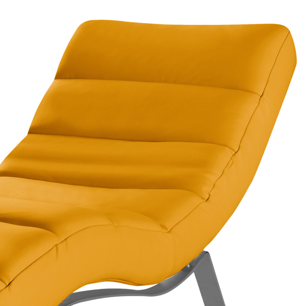 RELAXLIEGE Echtleder Currygelb  - Currygelb/Silberfarben, Design, Leder/Metall (65/65-95/171cm) - Livetastic