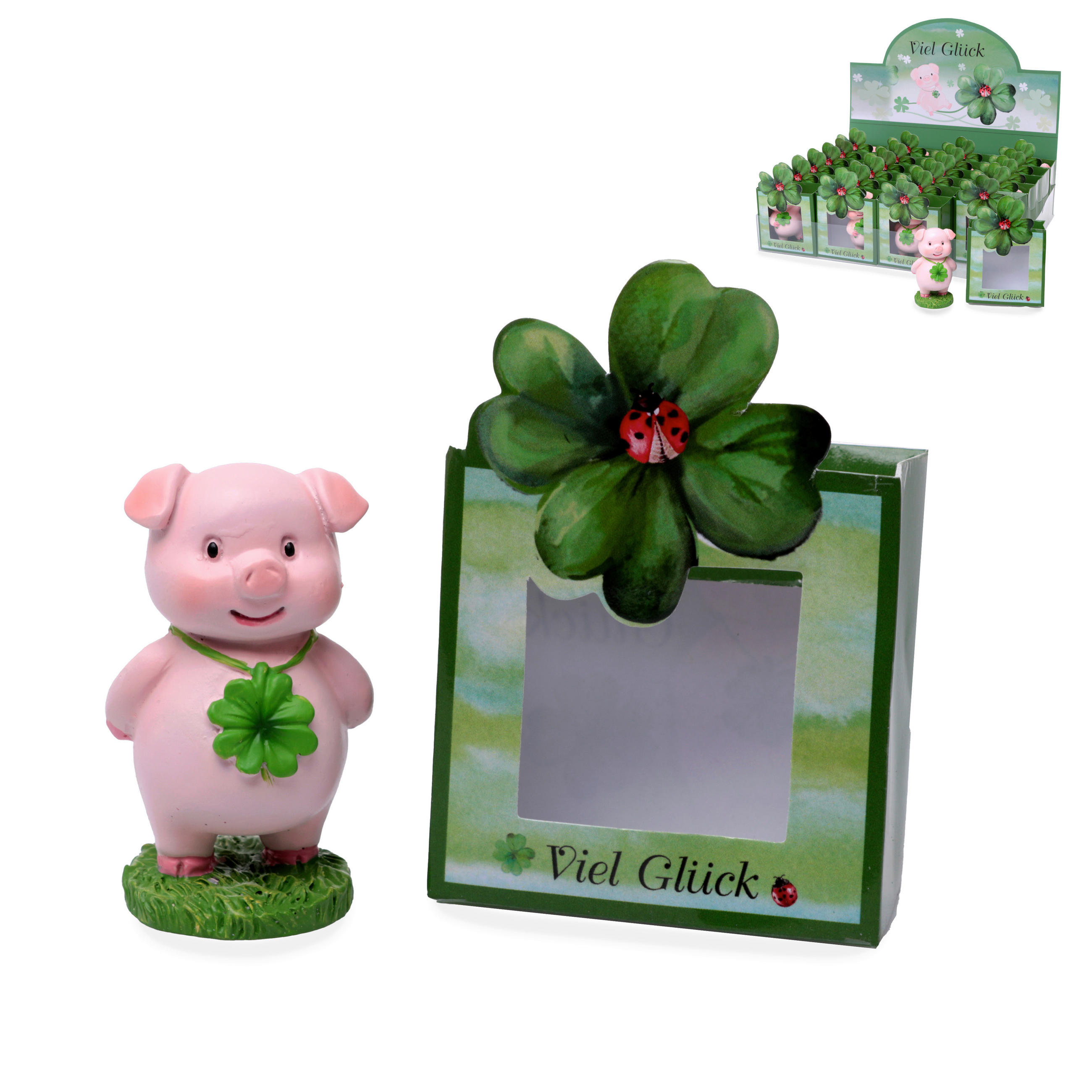 GLÜCKSBRINGER  - Hellrosa/Grün, Basics, Stein (4,5/3,5/6,5cm)